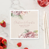 Romantische Roze & Blush Waterverf Hydrangea Flowe Servet (Insitu)