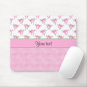 Romantische roze bogen en  roze Damask Muismat (Met muis)