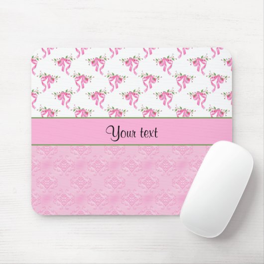 Romantische roze bogen en  roze Damask Muismat (Met muis)