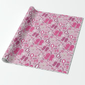 Romantische Roze Bogen en Rozen Cadeaupapier (Uitgerold)