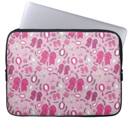 Romantische Roze Bogen en Rozen Laptop Sleeve