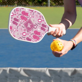 Romantische Roze Bogen en Rozen Pickleball Paddle