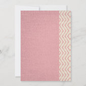 Romantische Roze Boho Textiel Textuur Zig Zag Foto Save The Date (Achterkant)