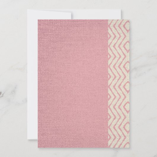 Romantische Roze Boho Textiel Textuur Zig Zag Foto Save The Date (Achterkant)