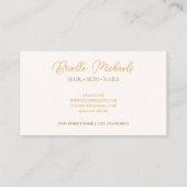 Romantische Roze Bokeh Gouden Script Schoonheidssa Visitekaartje (Achterkant)