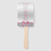 Romantische roze boog, zilveren glitter bruiloft p handwaaier (Voorkant)