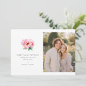 Romantische Roze Botanische Foto Save The Date (Staand voorkant)