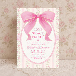 Romantische Roze Bow Love Shack Fiancé Vrijgezelle Kaart