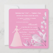 Romantische Roze Bruidsfeest Uitnodiging – Elegant (Voorkant)