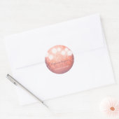 romantische roze bruiloft lantaarns ronde sticker (Envelop)