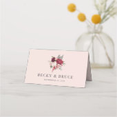 Romantische Roze Bruiloft Plaatskaartje (Achterkant)