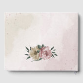 Romantische roze & champagne bloemen bruiloft gastenboek (Achterkant)