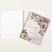romantische roze & champagne bloemen bruiloft planner (Display)