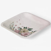 Romantische roze & champagne bloemen papieren bordje (Gebogen)