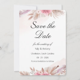Romantische Roze Champagne Huwelijksherinnering Save The Date