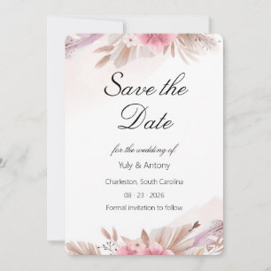 Romantische Roze Champagne Huwelijksherinnering Save The Date