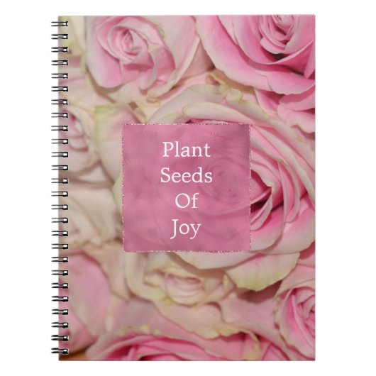 Romantische roze crème Rozen bruiloft Notitieboek (Voorkant)