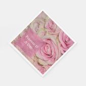 Romantische roze crème Rozen bruiloft Servet (Hoek)