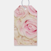 romantische roze crème rozen cadeaulabel (Achterkant)