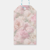 Romantische Roze & Crème Rozen en Pioenrozen Cadeaulabel (Achterkant)