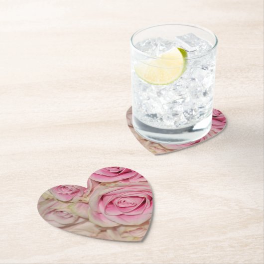 Romantische roze crème Rozen Kartonnen Onderzetters (Insitu)