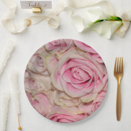 Romantische roze crème Rozen Papieren Bordje