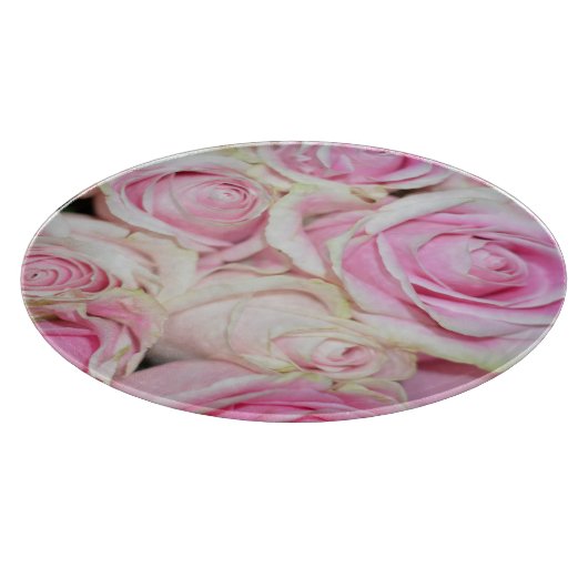  romantische roze crème rozen snijplank (Hoek)