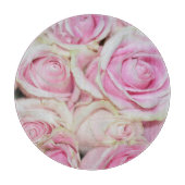  romantische roze crème rozen snijplank (Voorkant)