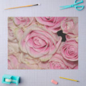 Romantische roze crème Rozen Tissuepapier (Craft)