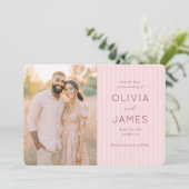 Romantische Roze Elegante Foto Save The Date (Staand voorkant)