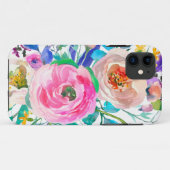 Romantische roze en beige bloemen Case-Mate iPhone case (Achterkant (horizontaal))