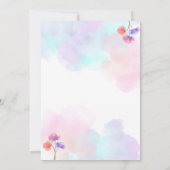 Romantische roze en blauwe trouwuitnodigingen kaart (Achterkant)