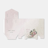 romantische roze en champagnebloemen bruiloft bedankdoosjes (Uitgevouwen)