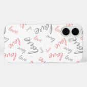 Romantische Roze en Grijze Liefde Script Cursief Case-Mate iPhone Case (Achterkant (horizontaal))