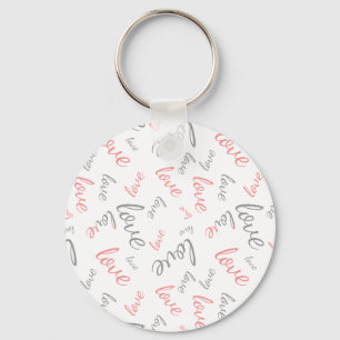 Romantische Roze en Grijze Liefde Script Cursief Sleutelhanger