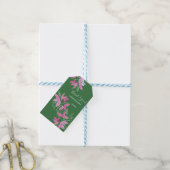 Romantische roze en groene wilde bloemen watercolo cadeaulabel (Met Touw)