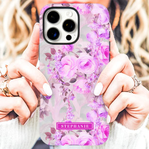 Romantische Roze en Lavendel Naam iPhone 16 Pro Max Hoesje