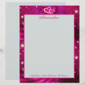 Romantische roze en Paarse harten, poten en stange (Voorkant / Achterkant)