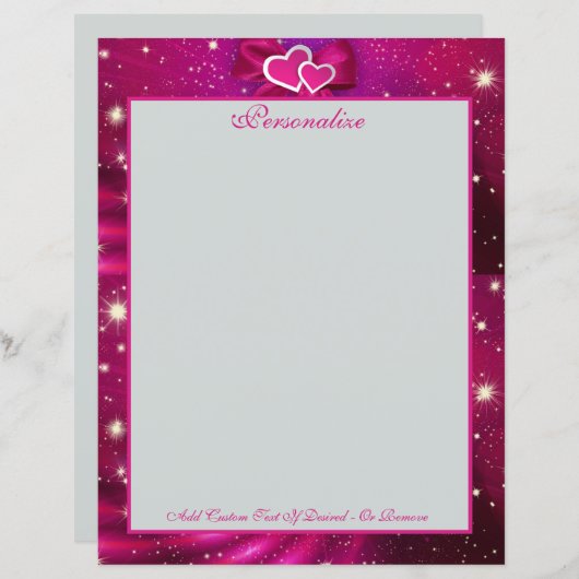 Romantische roze en Paarse harten, poten en stange (Voorkant / Achterkant)