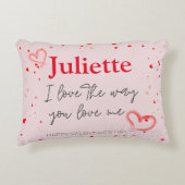 Romantische Roze en Rode Hart Valentijnsdag Accent Kussen (Voorkant)