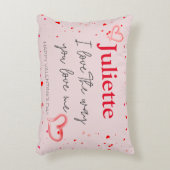 Romantische Roze en Rode Hart Valentijnsdag Accent Kussen (Voorkant(Verticaal))