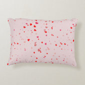 Romantische Roze en Rode Hart Valentijnsdag Accent Kussen (Achterkant)