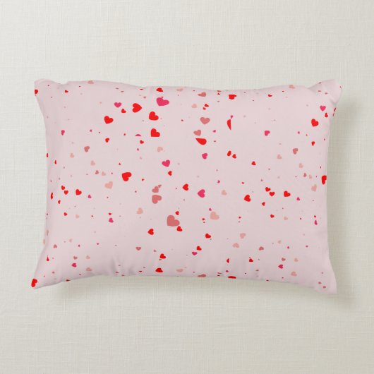 Romantische Roze en Rode Hart Valentijnsdag Accent Kussen (Achterkant)