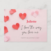 Romantische Roze en Rode Hart Valentijnsdag Briefkaart (Voorkant)