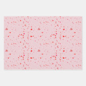 Romantische Roze en Rode Hart Valentijnsdag Inpakpapier Vel (Voorkant 3)