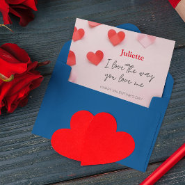 Romantische Roze en Rode Hart Valentijnsdag kaart