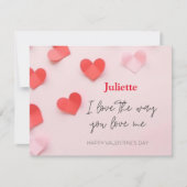 Romantische Roze en Rode Hart Valentijnsdag kaart (Voorkant)