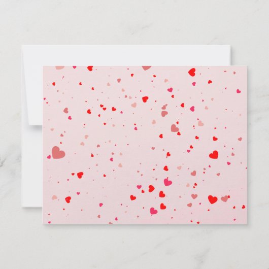 Romantische Roze en Rode Hart Valentijnsdag kaart (Achterkant)