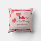 Romantische Roze en Rode Hart Valentijnsdag Kussen (Achterkant)