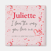 Romantische Roze en Rode Hart Valentijnsdag Magneet (Voorkant)